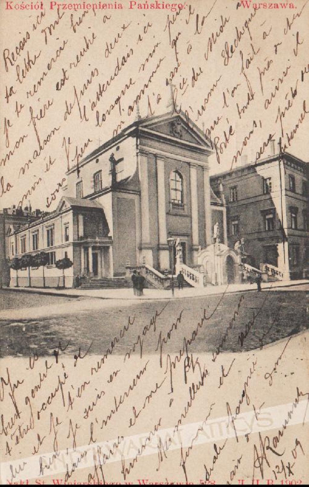 [pocztówka 1902] Kościół Przemienienia Pańskiego Warszawa 