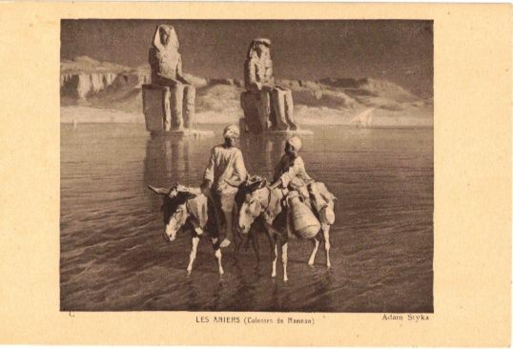 [pocztówka, ok. 1930] Les aniers (Colosses de Memnon) [Kolosy Memnona]
