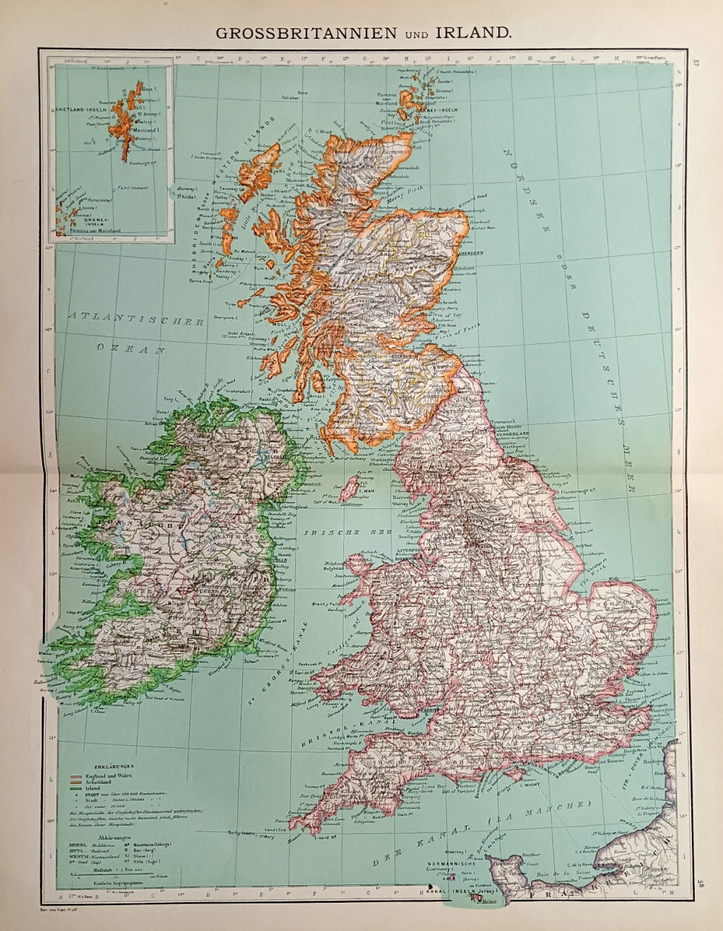 [mapa, 1900] Grossbritannien und Irland  [Wielka Brytania i Irlandia, Szkocja]
