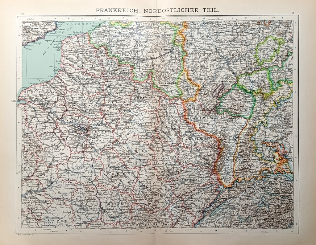 [mapa, 1900] Frankreich. Nordostlicher Teil [Francja. Część północno-wschodnia]