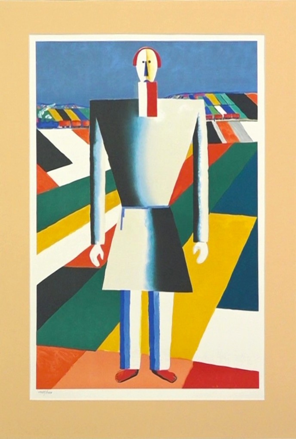 [grafika, ok. 1980 r.] "Homme dans les champs"