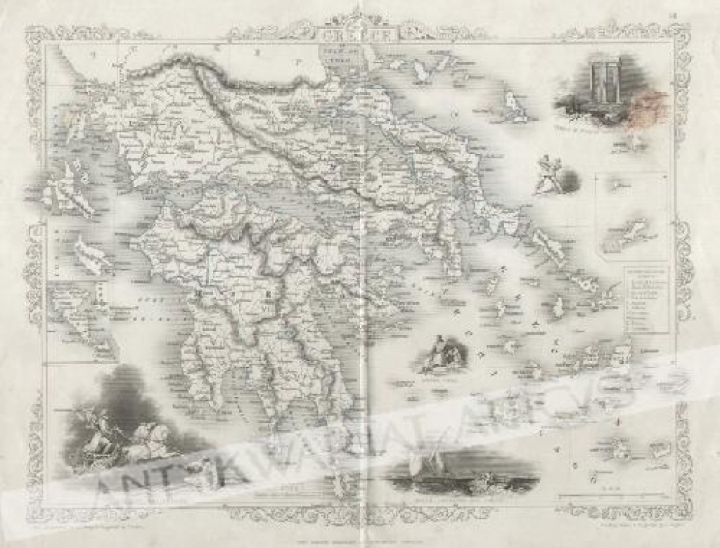 [mapa, Grecja, 1851] Ionian Isles and Greece