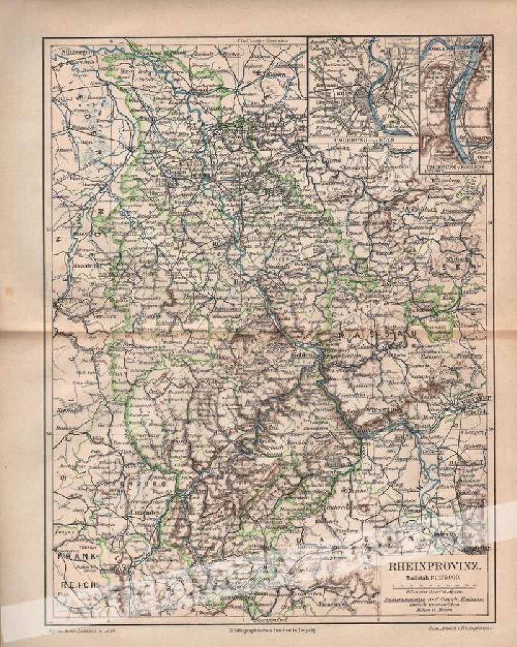 [mapa, 1897] Rheinprovinz [Nadrenia]