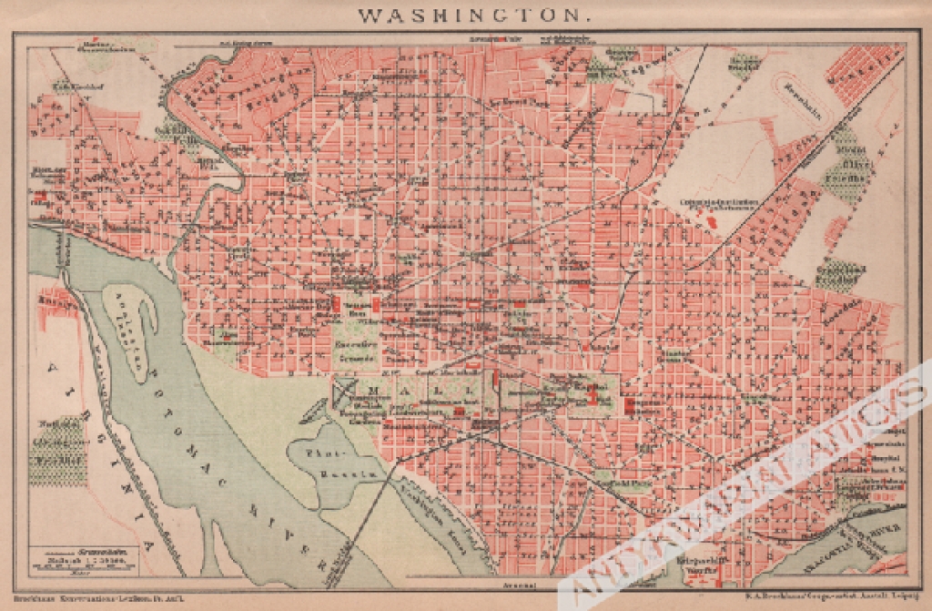 [plan miasta, 1895] Washington [plan Waszyngtonu]