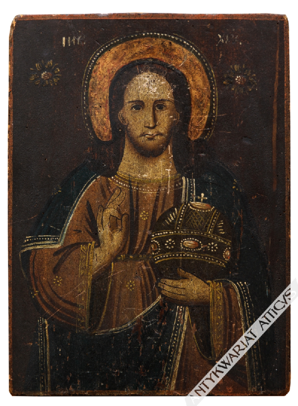 [ikona domowa, XIX/XX w.] Chrystus Pantokrator
