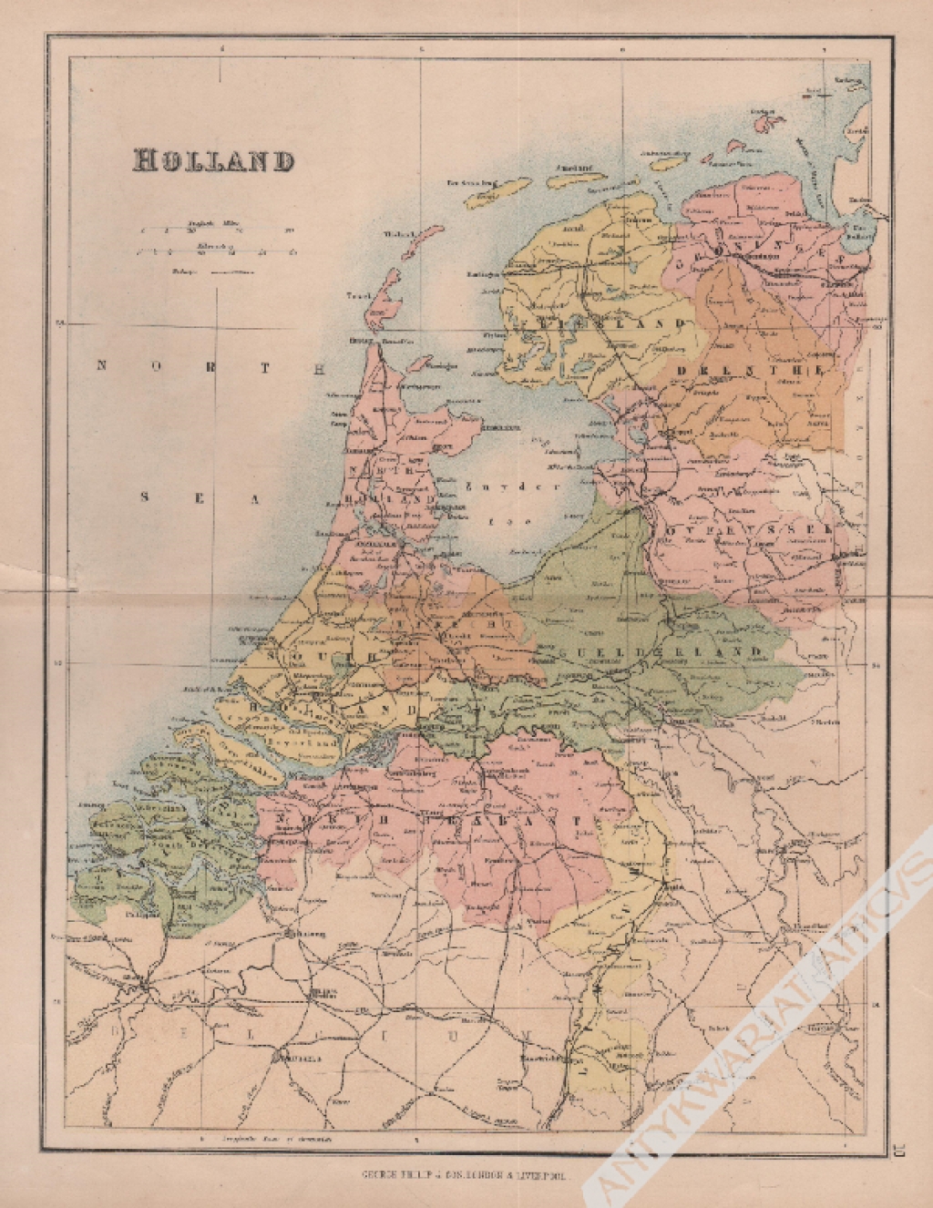 [mapa Holandii, ok. 1880]  Holland
