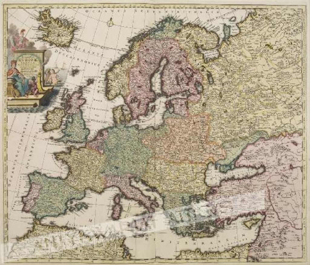 [mapa, Europa, ok. 1700] Accuratissima Europae tabula multis locis correcta et nuperrime edita