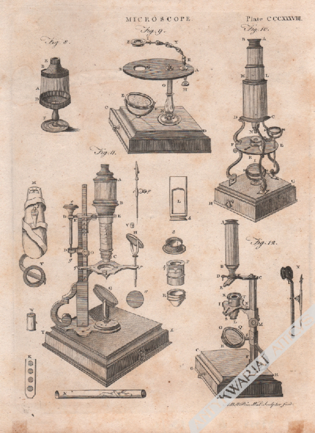 [rycina, XVIII-XIX w.] Microscope[Mikroskop]