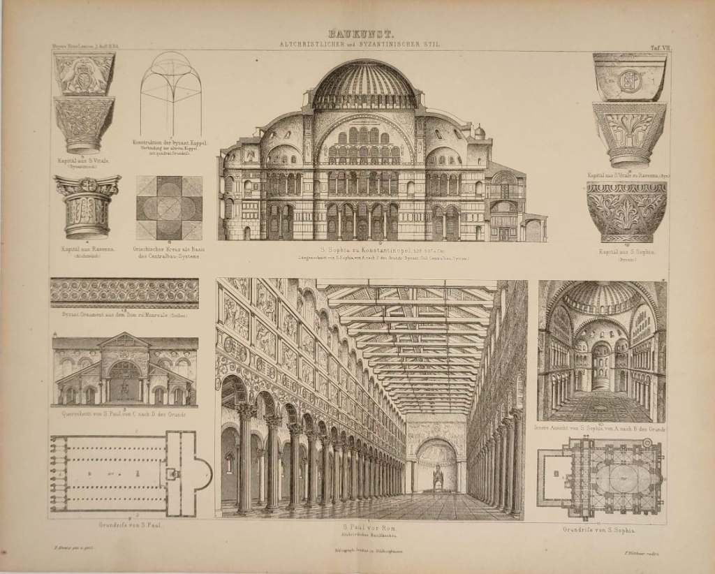[rycina 1896] Architektur: Altchristlischer und byzantinischer Stil [architektura starochrześcijańska i bizantyńska]