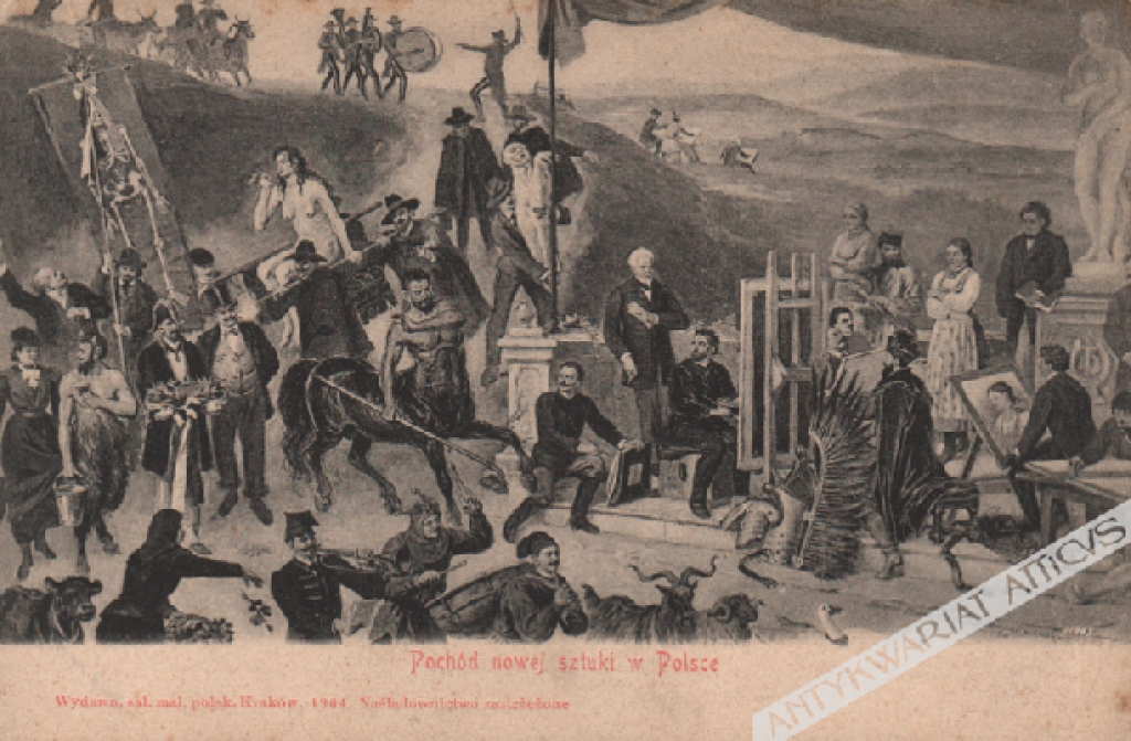 [pocztówka, 1904] Pochód nowej sztuki w Polsce