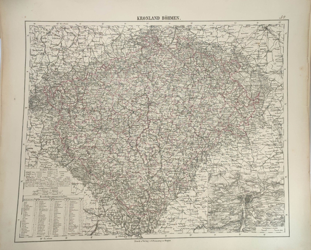 [mapa, 1879] Kronland Bohmen [Czechy]