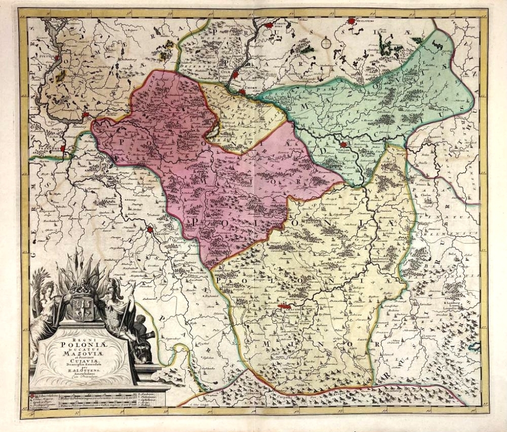 [mapa, Mazowsze, ok. 1725] Regni Poloniae, ducatus Mazoviae et province Cujaviae / descriptio emendata per R. & I. Ottens