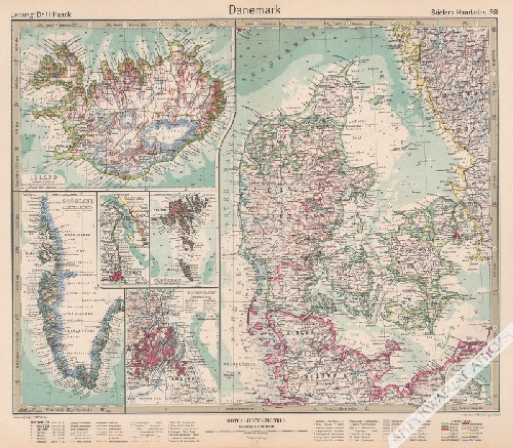 [mapa, 1925] Dänemark [Dania, Islandia, Grenlandia]