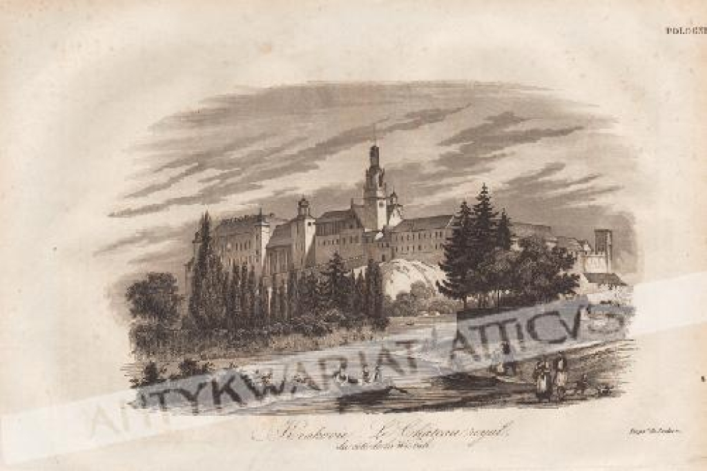[rycina, 1835] Krakovie - Le Chateau Royal, du cote de la Wistule [Zamek Królewski w Krakowie]