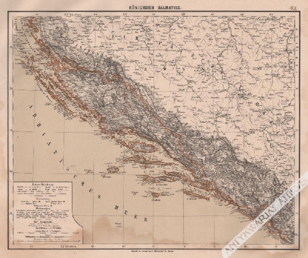 [mapa, 1879] Konigreich Dalmatien [Dalmacja]