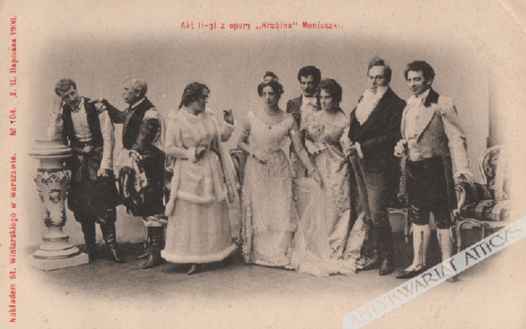 [pocztówka, 1900] Akt II-gi z opery "Hrabina" Moniuszki
