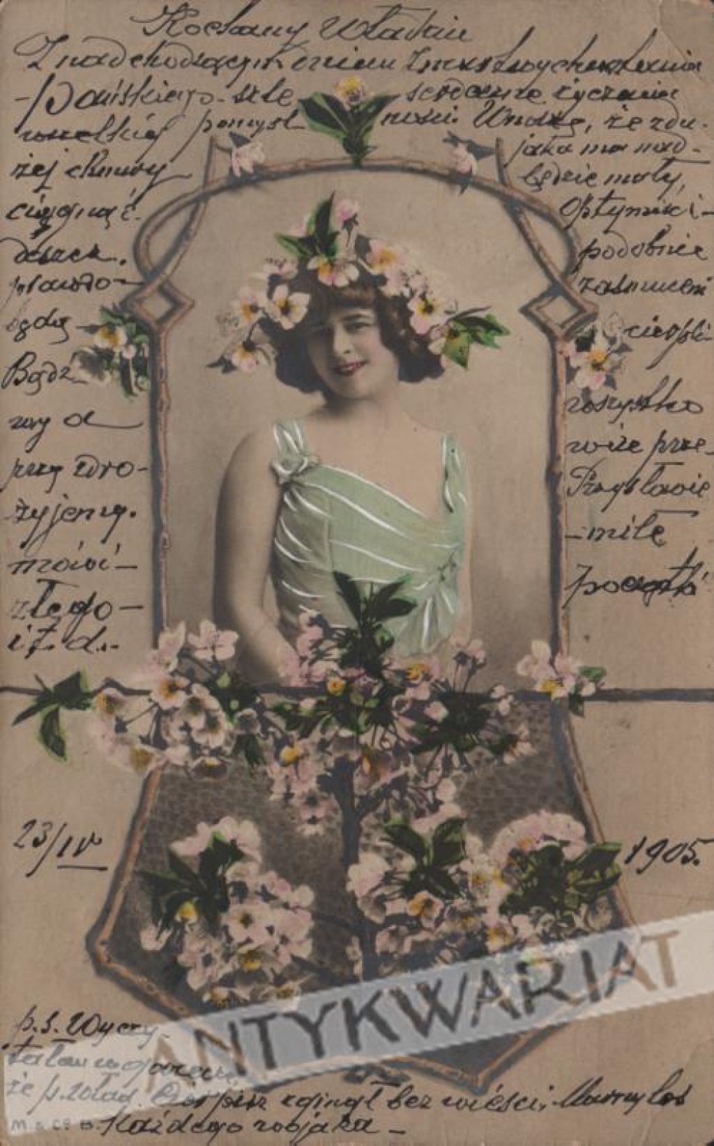 [pocztówka, ok. 1905] Portret kobiety 