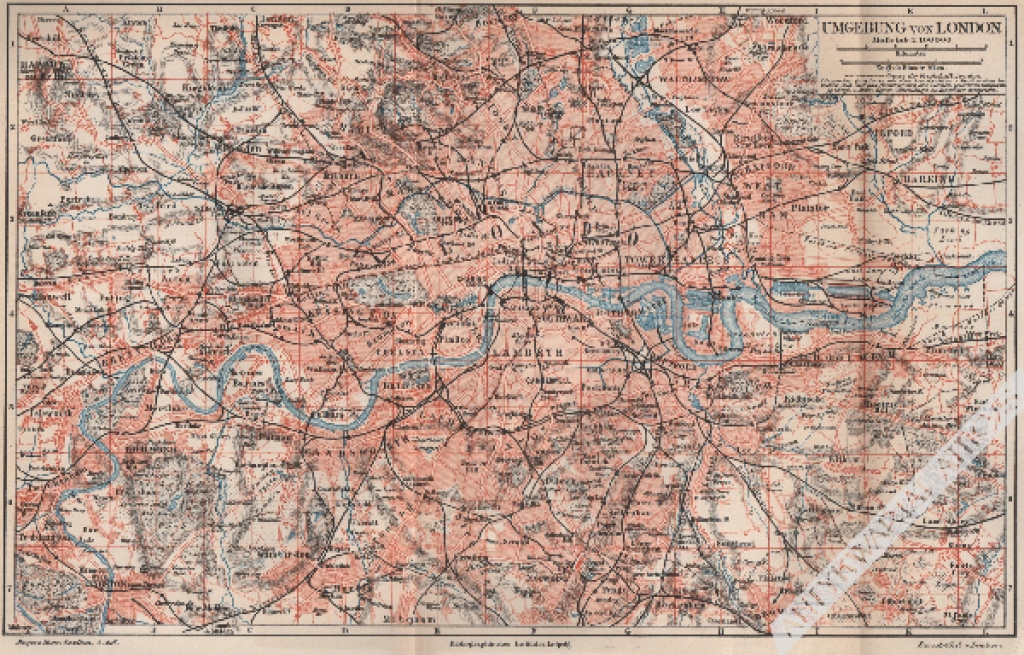 [mapa, 1897] Umgebung von London [Londyn i okolice]