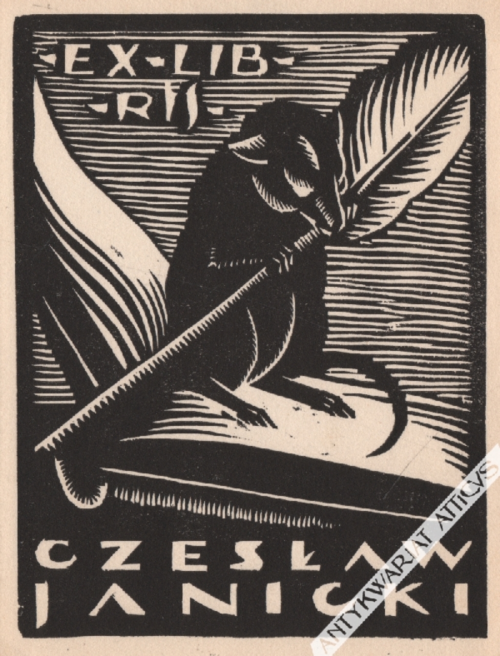 [ekslibris, 1927] Ex-Libris Czesław Janicki