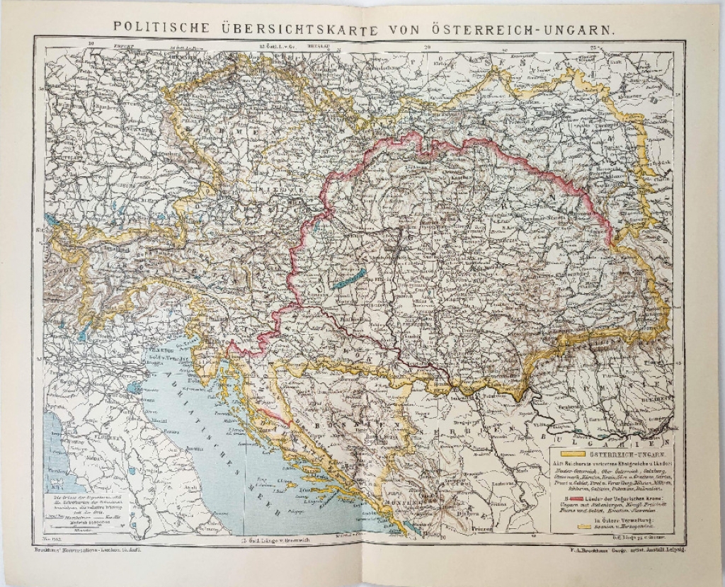 [mapa, 1902] Politische Ubersichtskarte von OSTERREICH-UNGARN [Austro-Węgry]