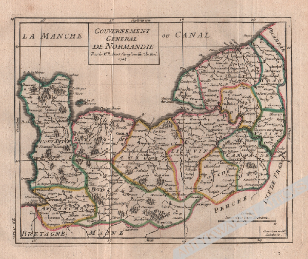 [mapa, Normandia, 1748] Gouvernement General de Normandie