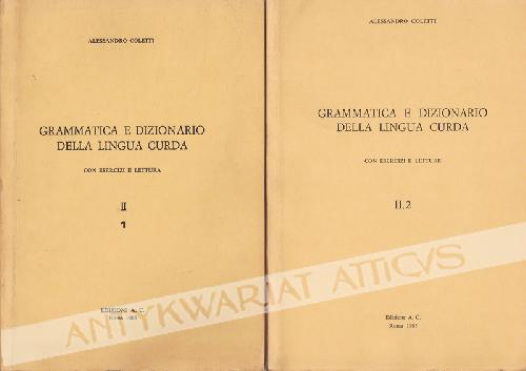 Grammatica e Dizionario della Lingua Curda, con esecizi e lettura cz. II, t. 1-2 [skrypt]