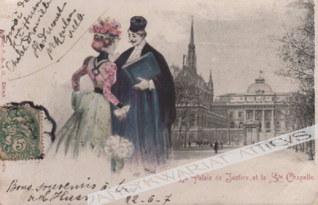 [pocztówka, ok. 1907] Paris. Le Palais de Justice et la Ste Chapelle  [Paryż. Pałac Sprawiedliwości i Kaplica]