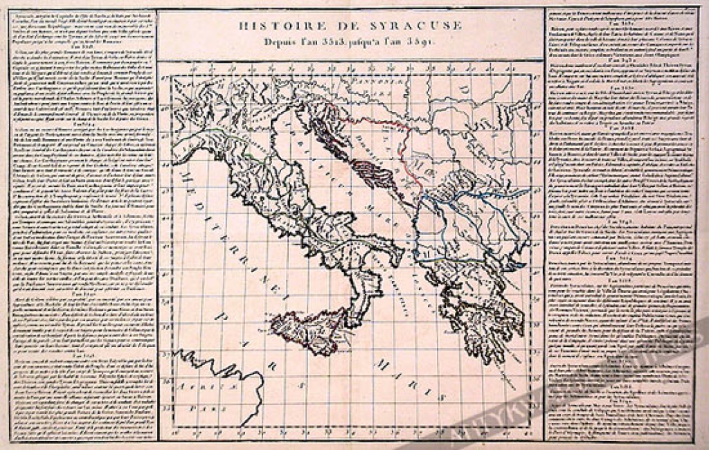 [mapa, XVIII w.] Histoire de Syracuse [247-169 r. p.n.e.]