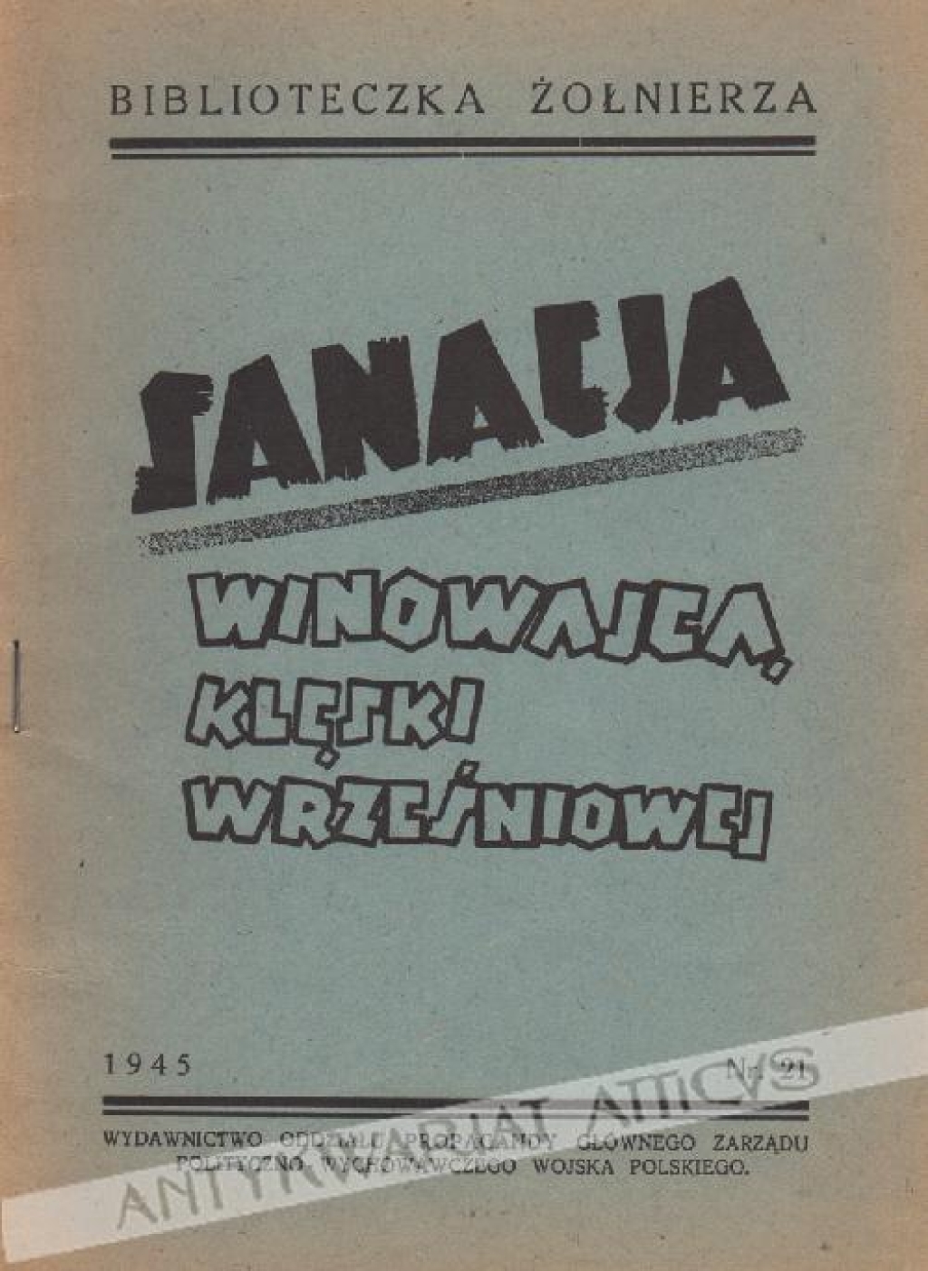 Sanacja winowajcą klęski wrześniowej