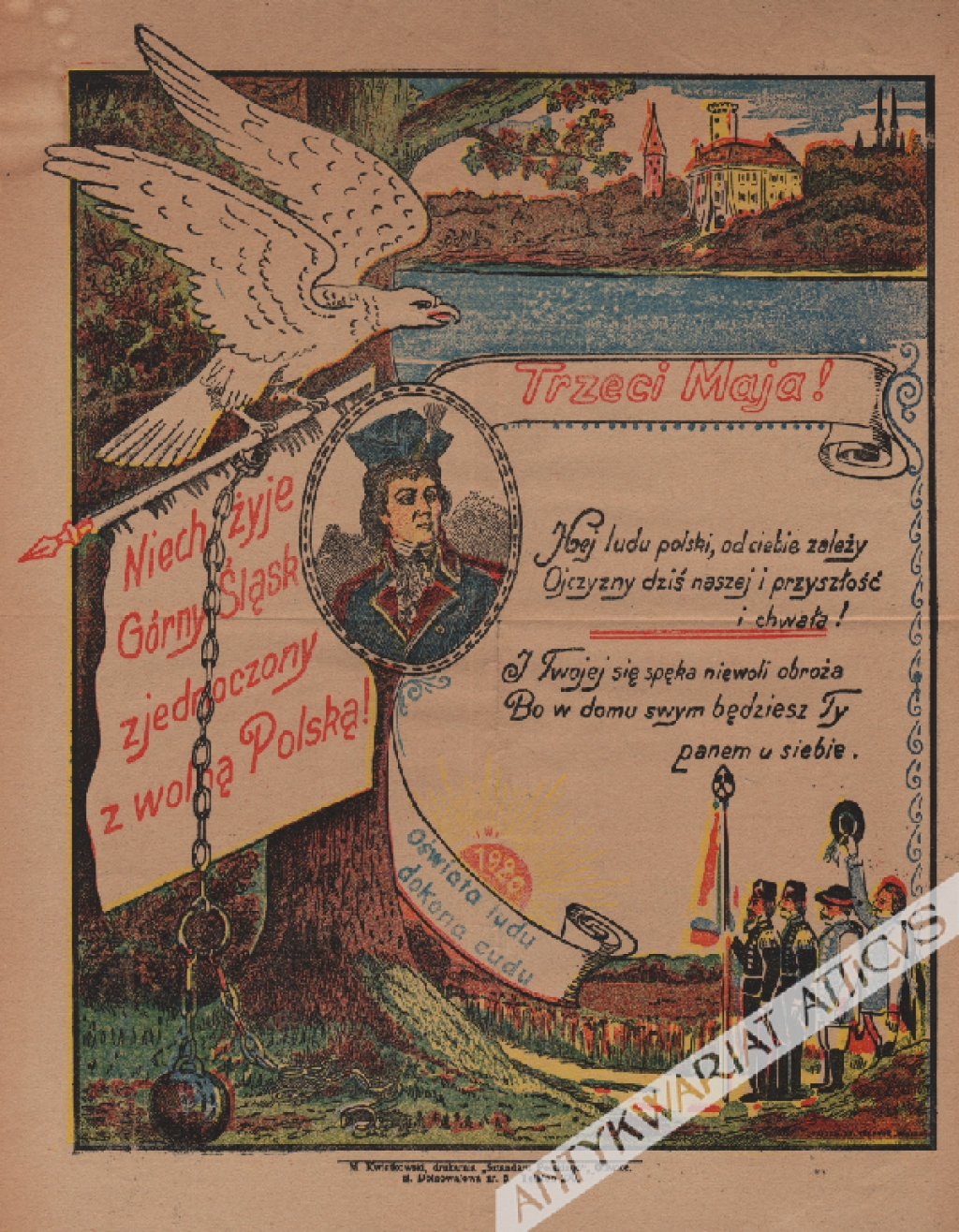 [plakat, 1920] Trzeci Maja! Niech żyje Górny Śląsk zjednoczony z wolną Polską!