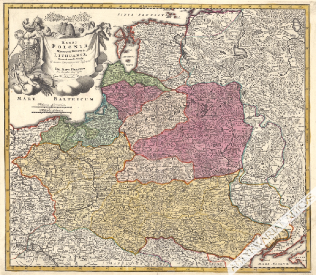 [mapa, Polska, ok. 1720?] REGNI POLONIAE MAGNIQUE DUCATUS LITHUANIAE Nova et exacta tabula