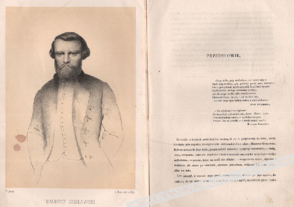 [Żywoty narodowe z ostatnich lat stu ozdobione portretami, rękorysami i pomnikami wydawane staraniem młodego pokolenia polskiego. Maurycy Gosławski] [Poezje]