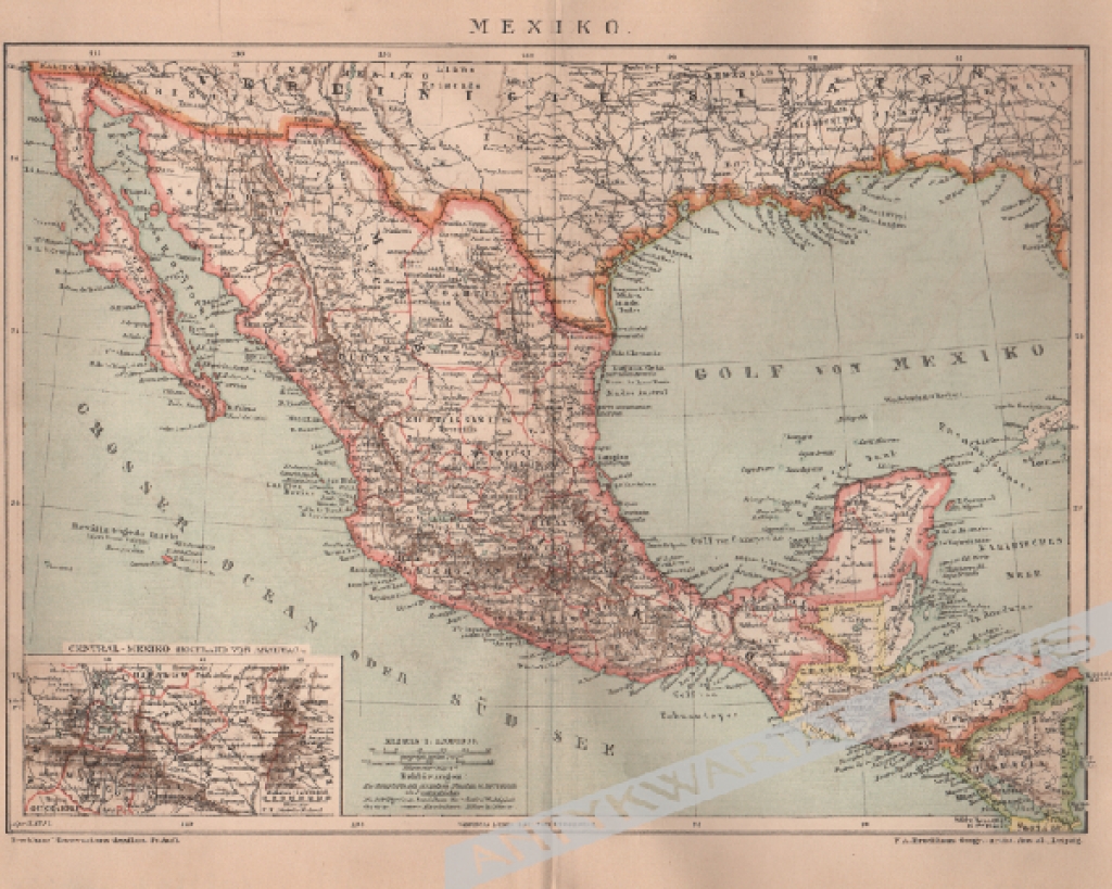 [mapa, 1895] Mexiko  [Meksyk]