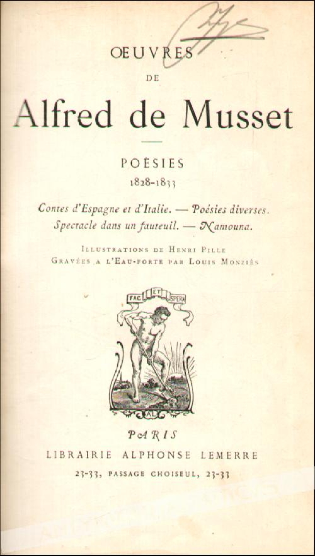 Poesies 1828-1833. Contes d'Espagne et d'Italie. Poesies diverses. Spectacle dans un fauteuilNamouna