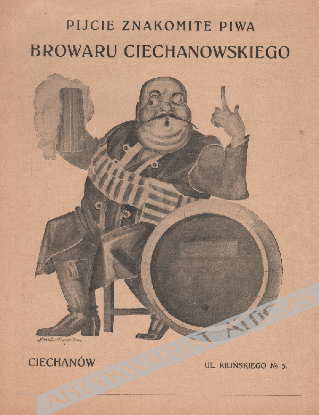 [reklama, 1929] Pijcie znakomite piwa Browaru Ciechanowskiego