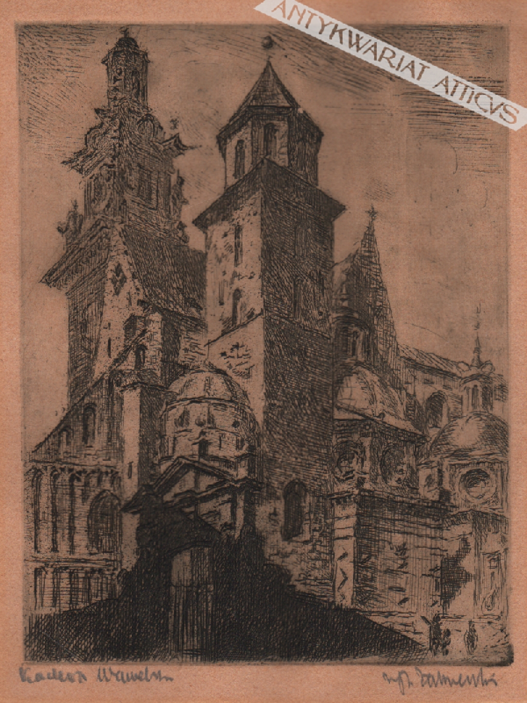 [grafika, 1940] Katedra Wawelu