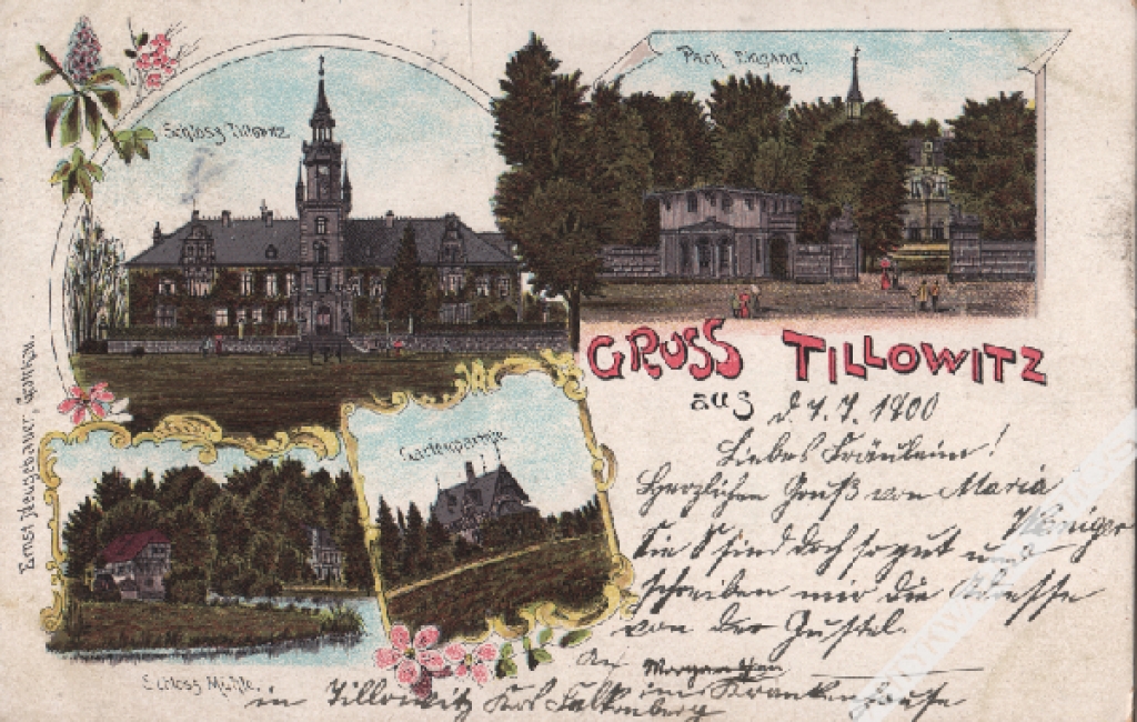 [pocztówka, 1900] Gruss aus Tillowitz  [Tułowice]