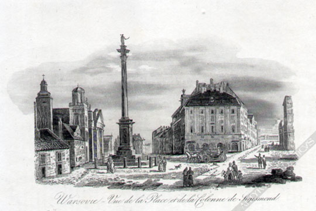 [rycina, 1835-36] Warsovie - Vue de la Place et de la Colonne de Sigismond [Warszawa - widok na plac Zamkowy z kolumną Zygmunta III Wazy]
