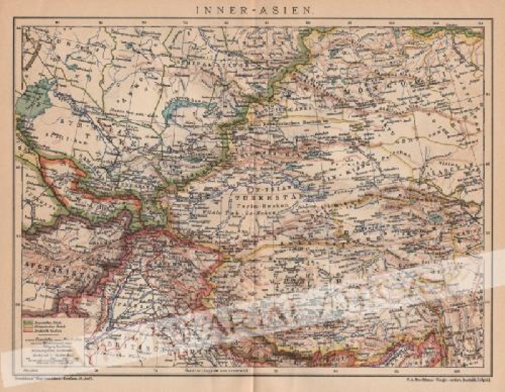 [mapa, ok. 1895] Inner-Asien  [Azja Środkowa, Tybet]