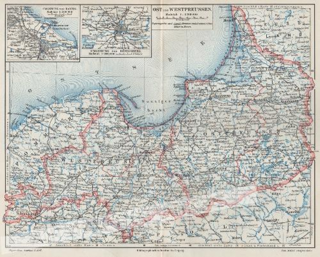 [mapa, Prusy Wschodnie i Zachodnie, ok. 1896] Ost und Westpreussen