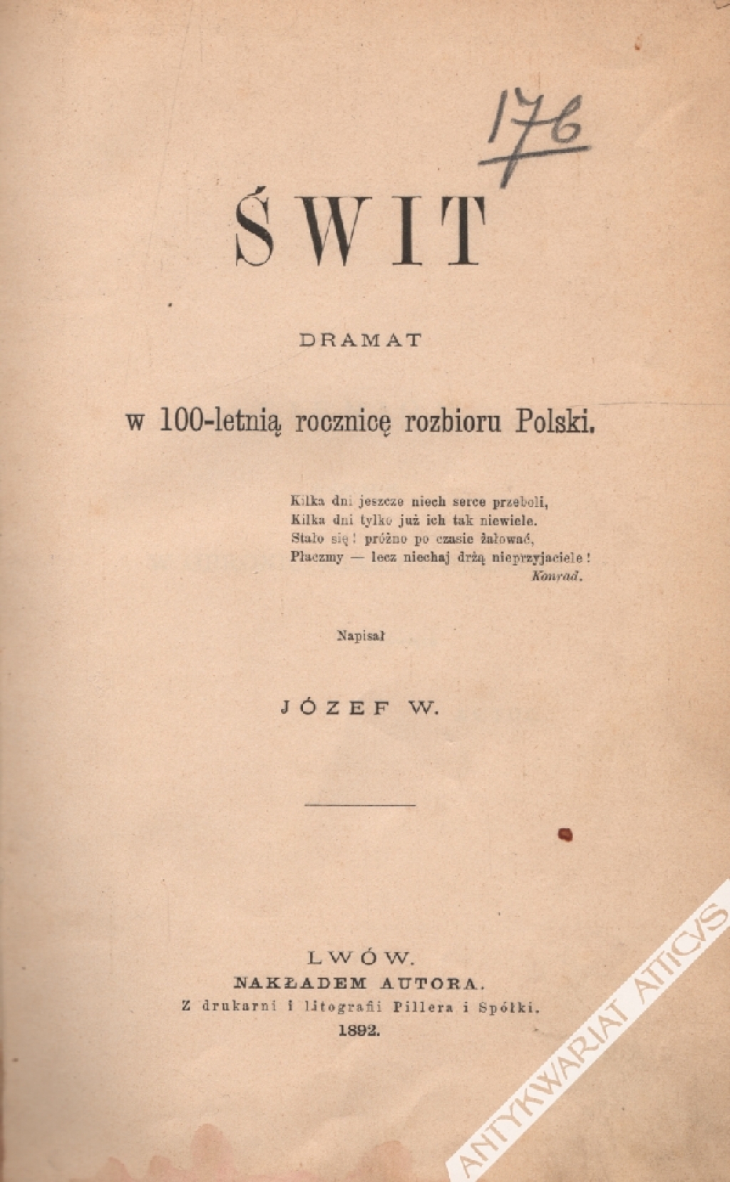 Świt. Dramat w 100-letnią rocznicę rozbioru Polski