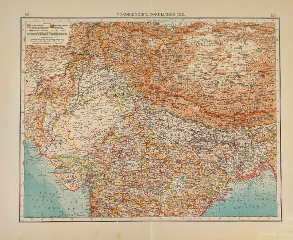 [mapa, Indie, Nepal, Tybet] Vorderindien, Nordlicher Teil