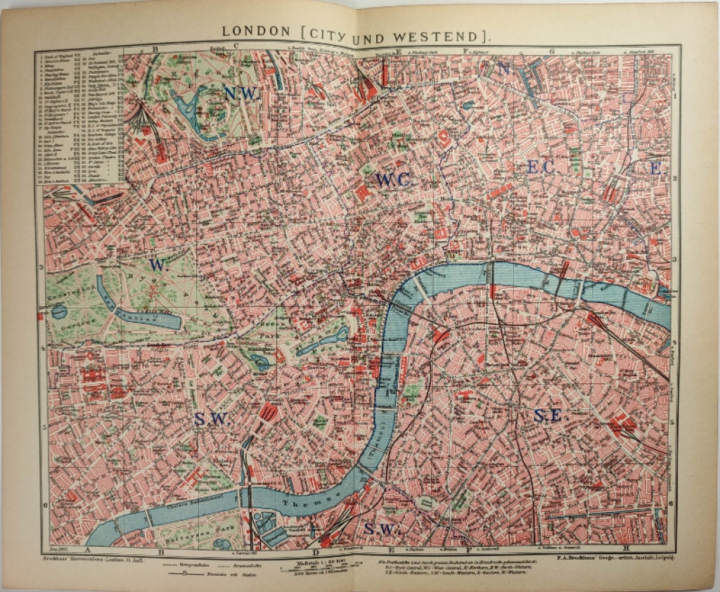 [mapa, 1905] London (City und Westend) [plan Londynu]