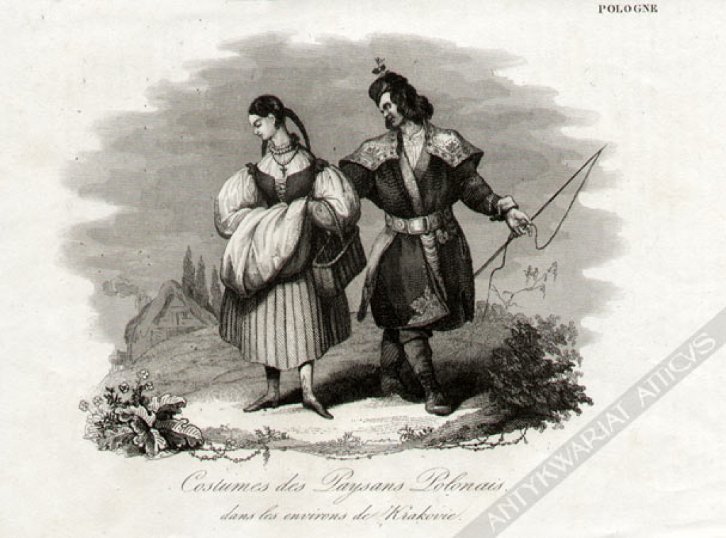 [rycina, ok. 1835] Costumes des Paysans Polonais dans les environs de Krakowie