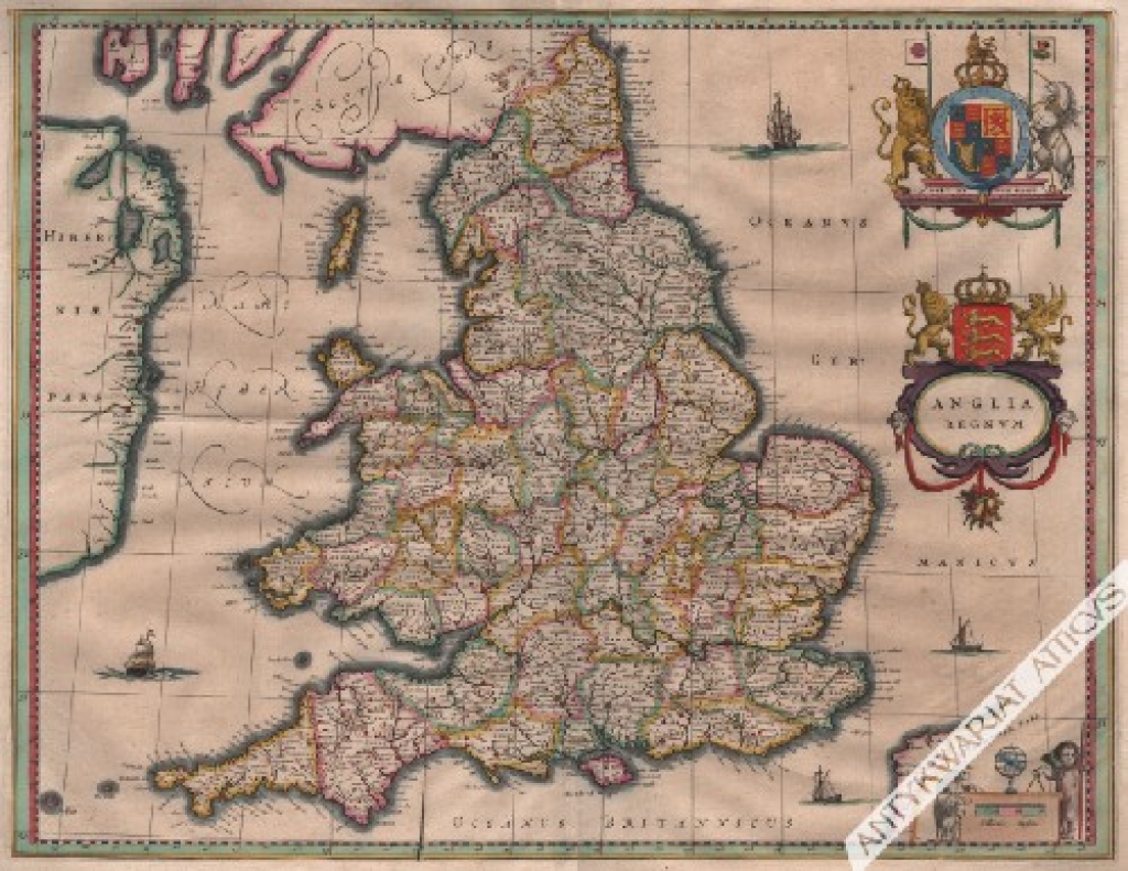 [mapa Anglii, 1634 r.] Anglia Regnum