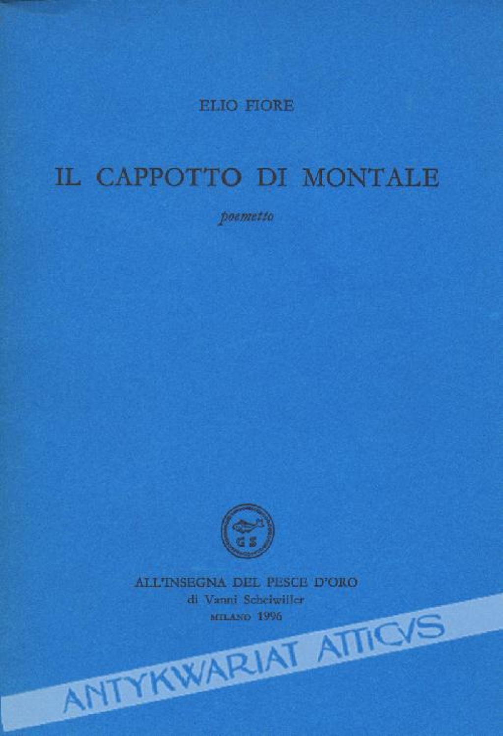 Il cappotto di montale. Poemetto [dedykacja od autora]