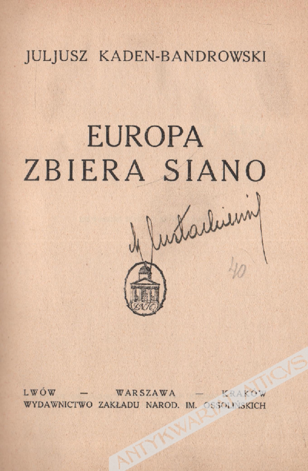 Europa zbiera siano [ilustr. Tadeusz Gronowski]