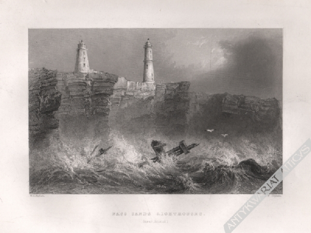 [rycina ok. 1840] Nass Sands Lighhouses [Latarnie morskie w Nass Sands w hrabstwie Glamorganshire]