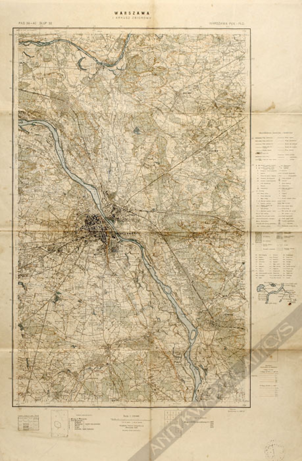 [mapa topograficzna, 1934] Warszawa (I arkusz zbiorowy)