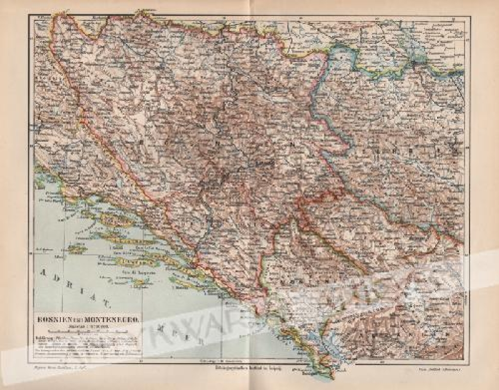 [mapa, 1894] Bosnien und Montenegro [Bośnia i Hercegowina, Czarnogóra]